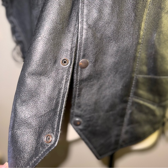 JH Biker Design Vest - Men’s Large - Black Leather - Picture 8 of 9
